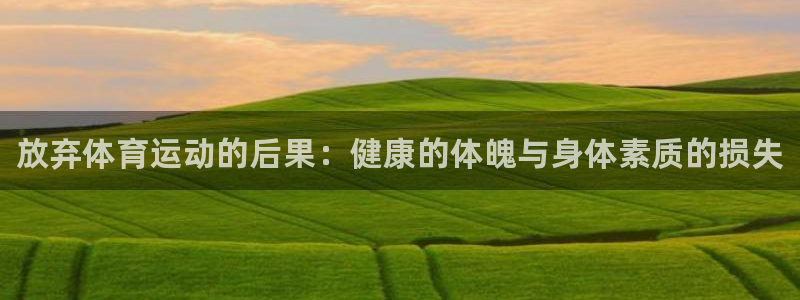 xc体育app官方网站：放弃体育运动的后果：健康的体魄与身体素质的损失